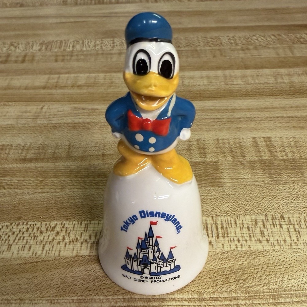 Vintage 1985 Tokyo Disneyland Donald Duck Ceramic Bell Walt Disney Productions